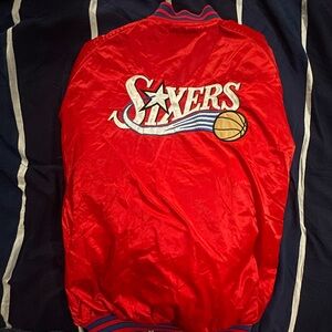 Classic Sixers Red Bomber Jacket